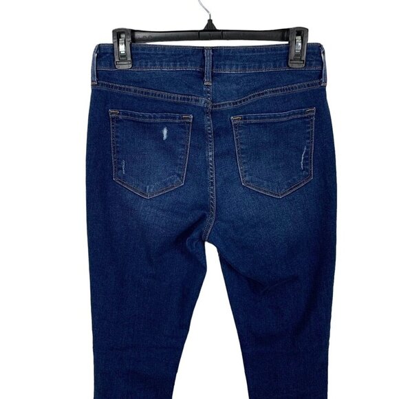 Old Navy Rockstar Jeans 6 Dark Wash Distressed Mid Rise Stretch Skinny - Picture 6 of 8